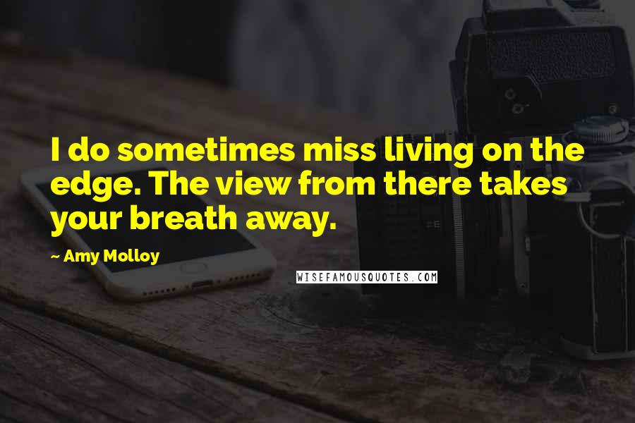 Amy Molloy Quotes: I do sometimes miss living on the edge. The view from there takes your breath away.