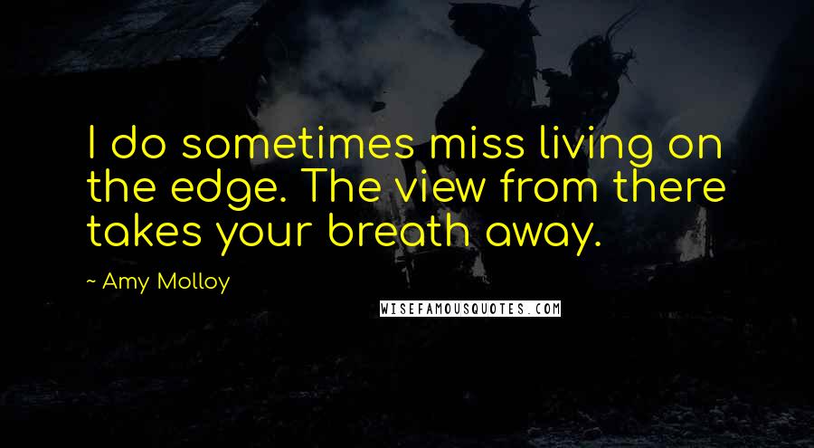 Amy Molloy Quotes: I do sometimes miss living on the edge. The view from there takes your breath away.