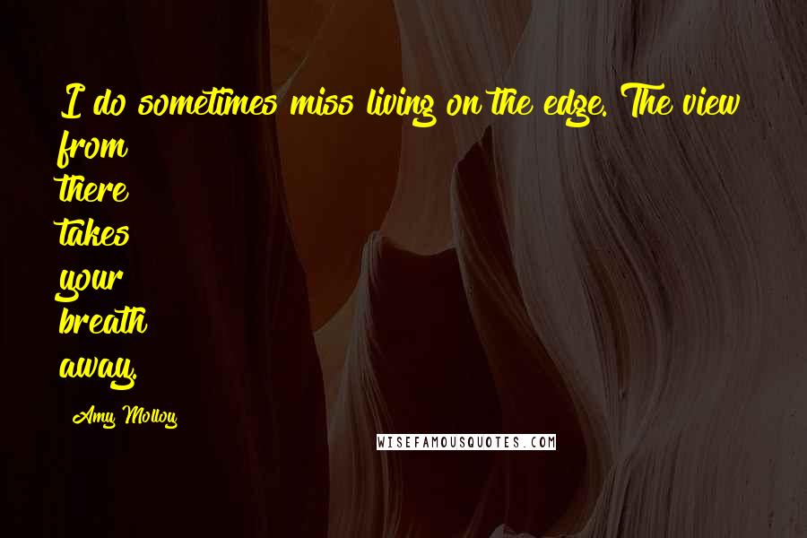 Amy Molloy Quotes: I do sometimes miss living on the edge. The view from there takes your breath away.