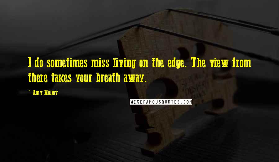 Amy Molloy Quotes: I do sometimes miss living on the edge. The view from there takes your breath away.