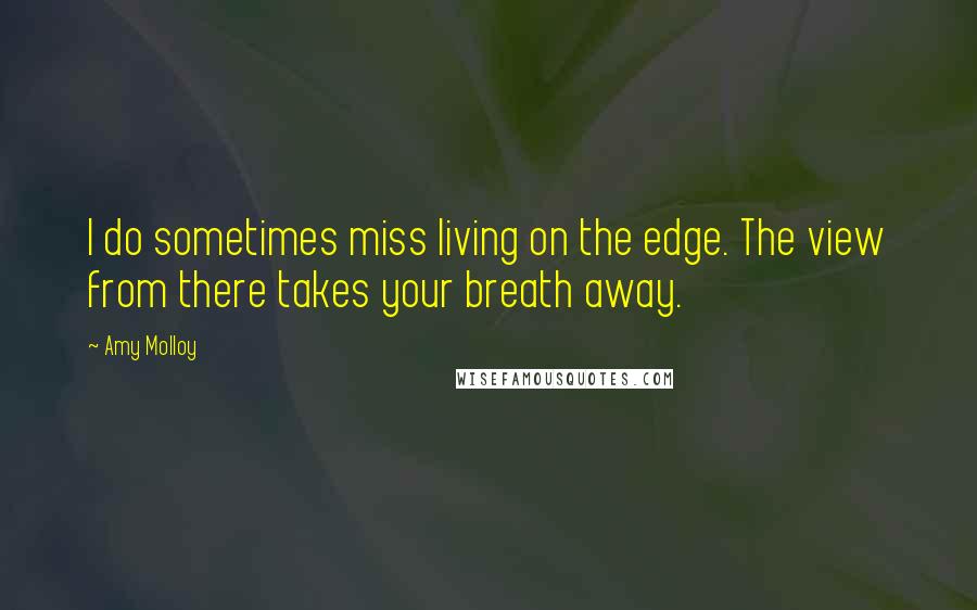 Amy Molloy Quotes: I do sometimes miss living on the edge. The view from there takes your breath away.