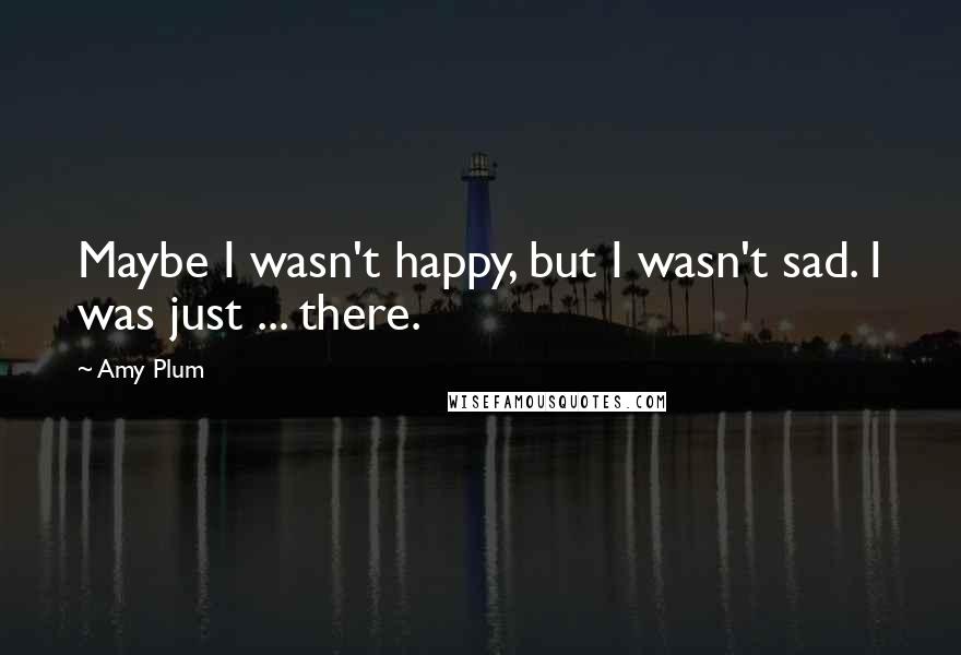 Amy Plum Quotes: Maybe I wasn't happy, but I wasn't sad. I was just ... there.