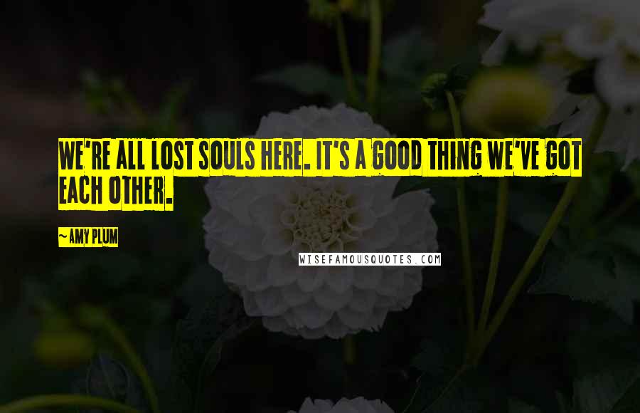 Amy Plum Quotes: We're all lost souls here. It's a good thing we've got each other.