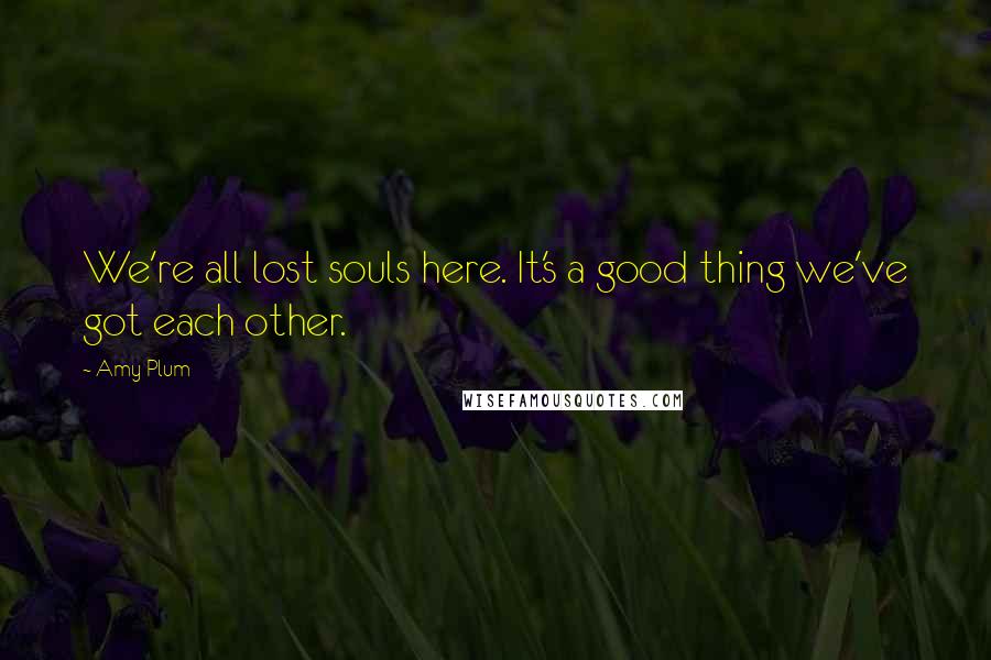 Amy Plum Quotes: We're all lost souls here. It's a good thing we've got each other.