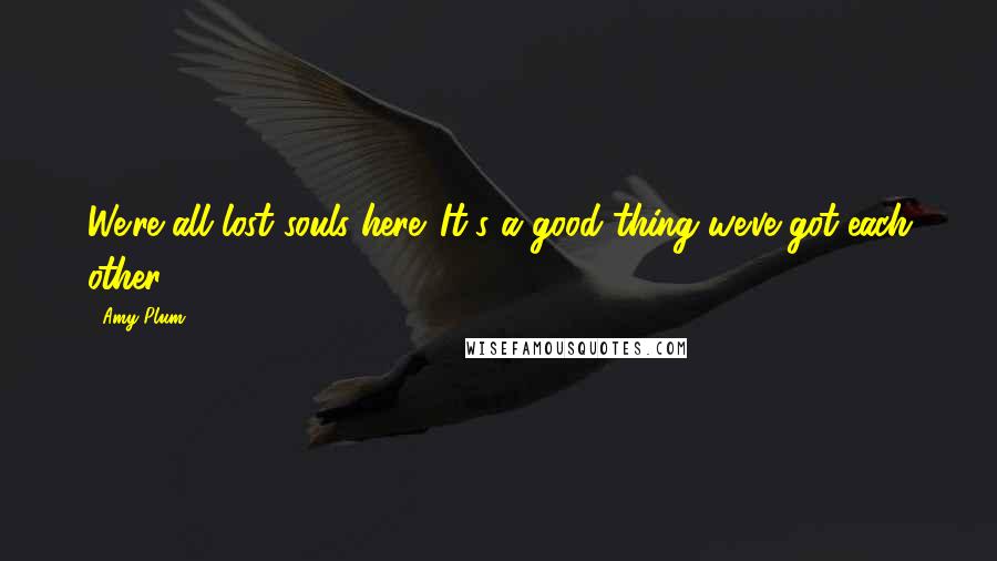 Amy Plum Quotes: We're all lost souls here. It's a good thing we've got each other.