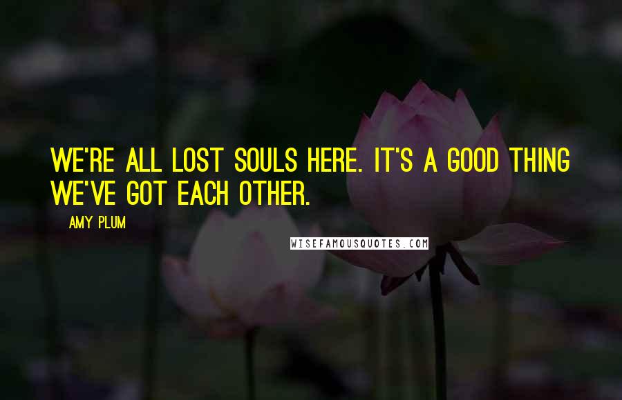 Amy Plum Quotes: We're all lost souls here. It's a good thing we've got each other.