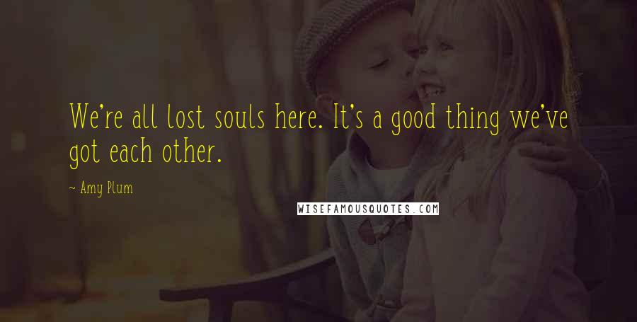 Amy Plum Quotes: We're all lost souls here. It's a good thing we've got each other.