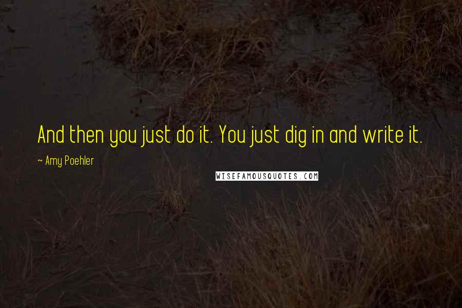 Amy Poehler Quotes: And then you just do it. You just dig in and write it.