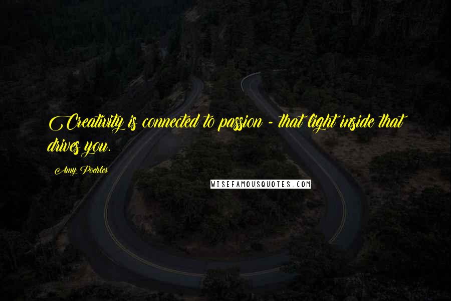 Amy Poehler Quotes: Creativity is connected to passion - that light inside that drives you.