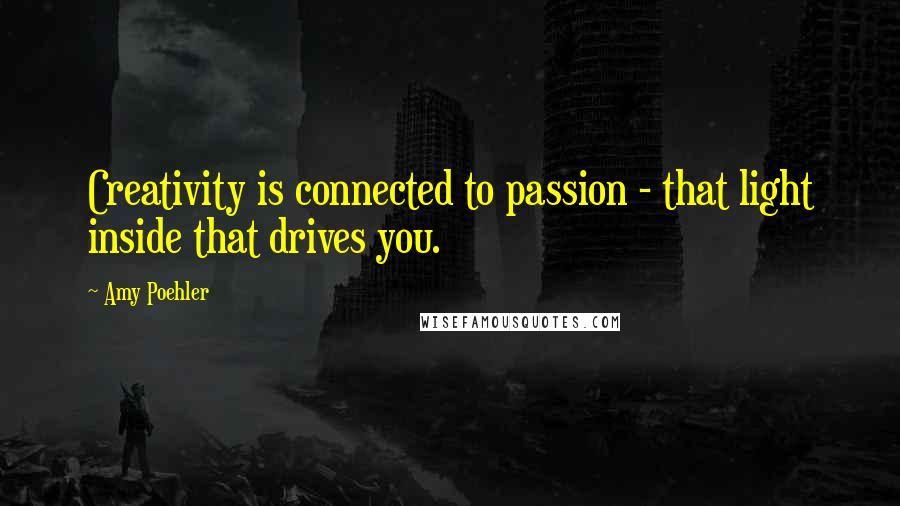 Amy Poehler Quotes: Creativity is connected to passion - that light inside that drives you.