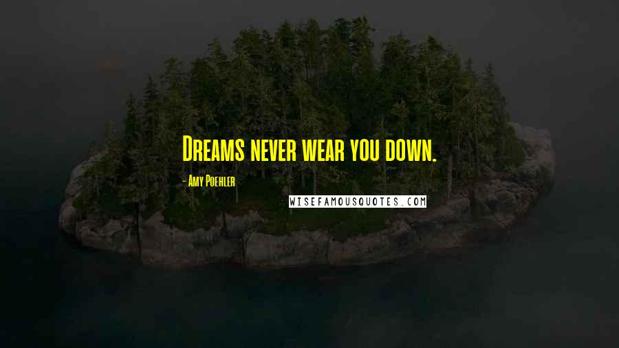 Amy Poehler Quotes: Dreams never wear you down.