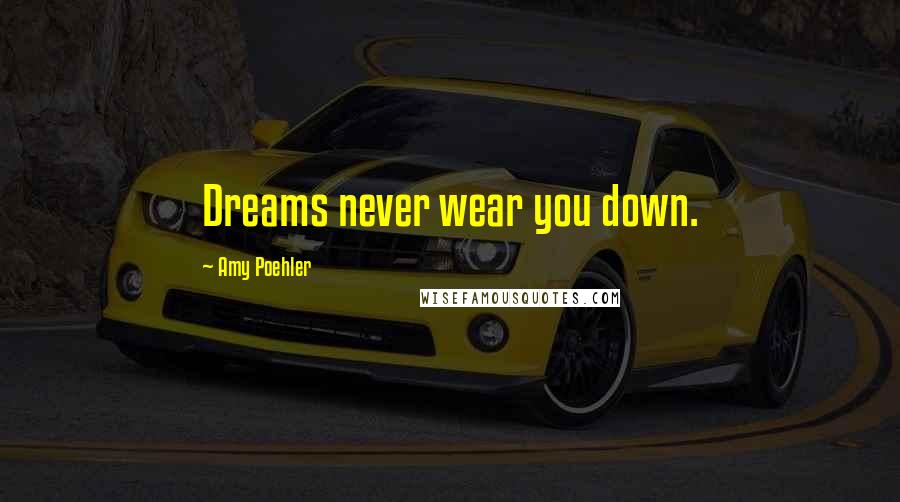 Amy Poehler Quotes: Dreams never wear you down.