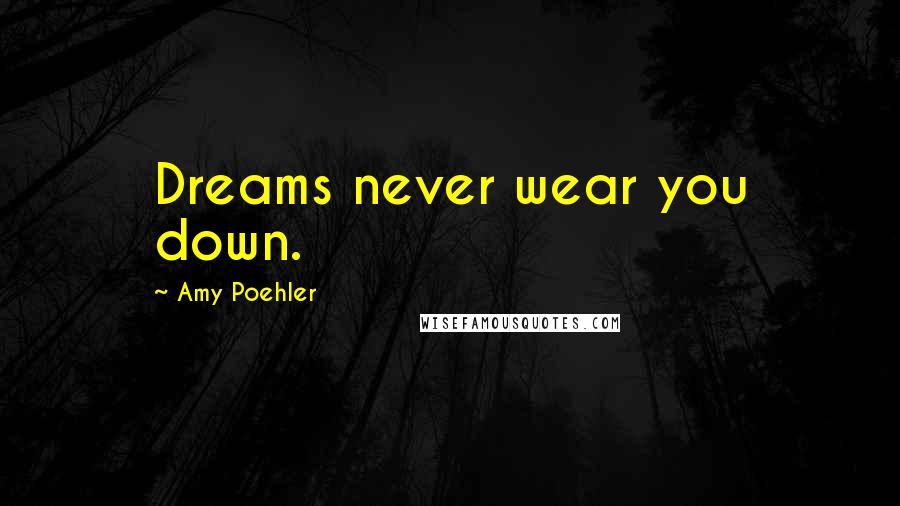 Amy Poehler Quotes: Dreams never wear you down.
