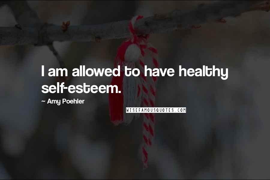 Amy Poehler Quotes: I am allowed to have healthy self-esteem.