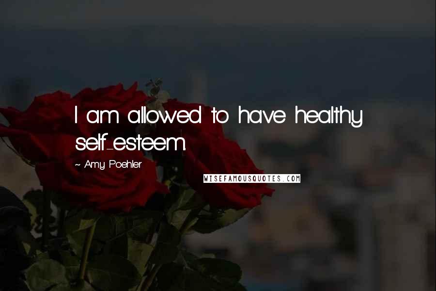 Amy Poehler Quotes: I am allowed to have healthy self-esteem.