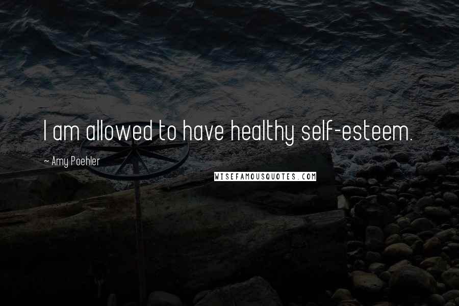 Amy Poehler Quotes: I am allowed to have healthy self-esteem.