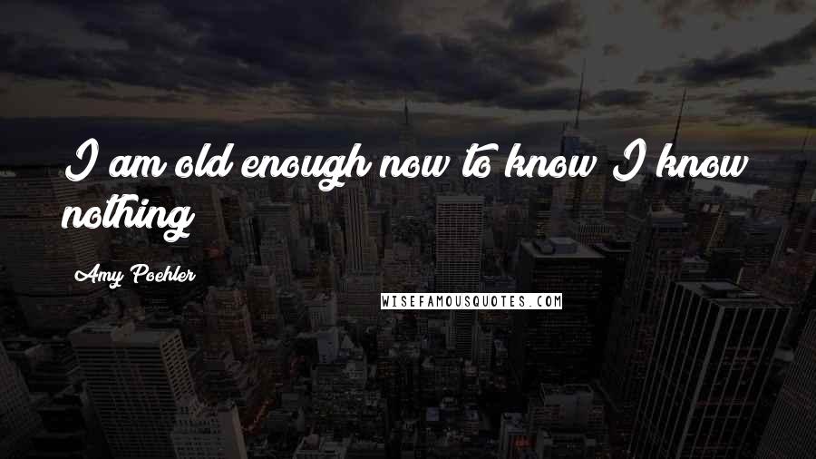 Amy Poehler Quotes: I am old enough now to know I know nothing