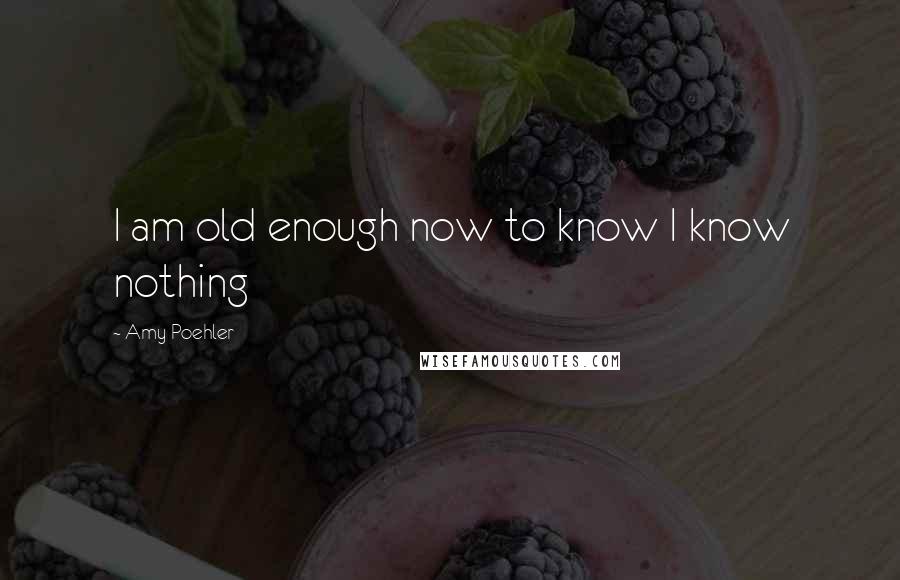 Amy Poehler Quotes: I am old enough now to know I know nothing