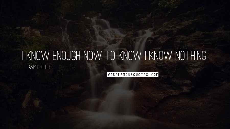 Amy Poehler Quotes: I know enough now to know I know nothing.