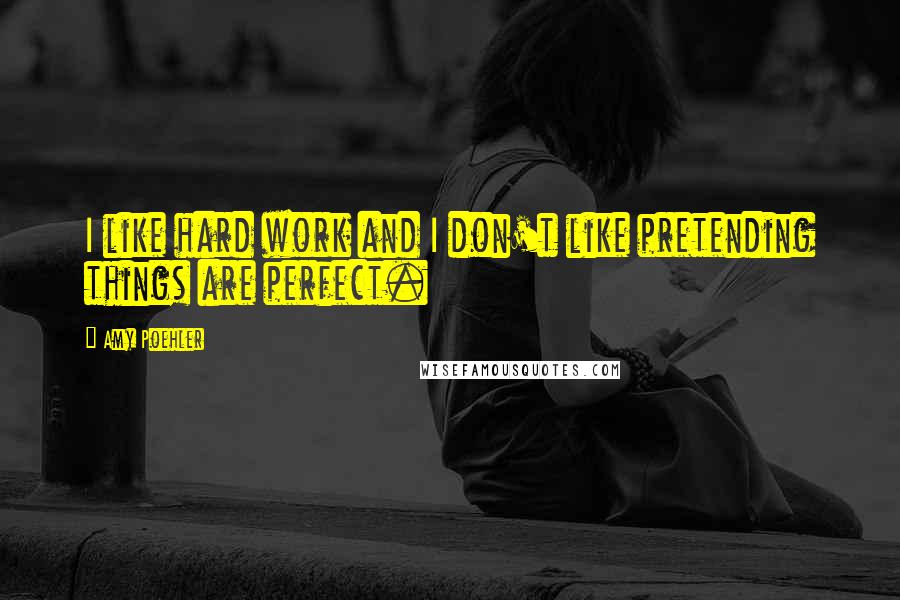 Amy Poehler Quotes: I like hard work and I don't like pretending things are perfect.