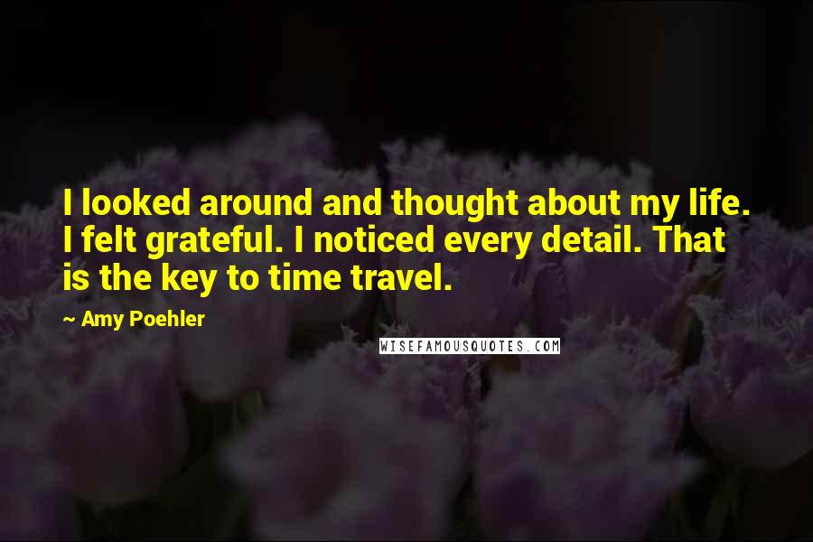 Amy Poehler Quotes: I looked around and thought about my life. I felt grateful. I noticed every detail. That is the key to time travel.