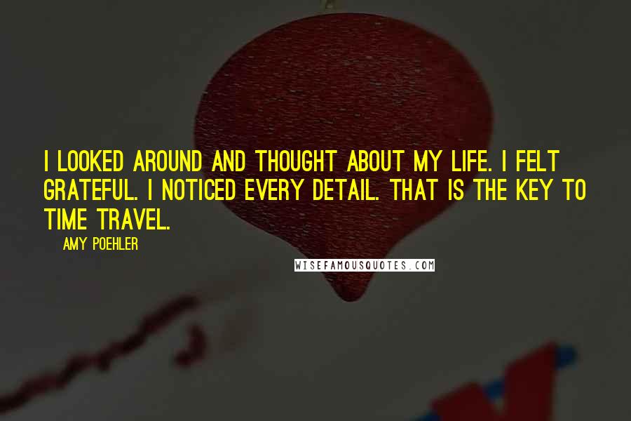 Amy Poehler Quotes: I looked around and thought about my life. I felt grateful. I noticed every detail. That is the key to time travel.