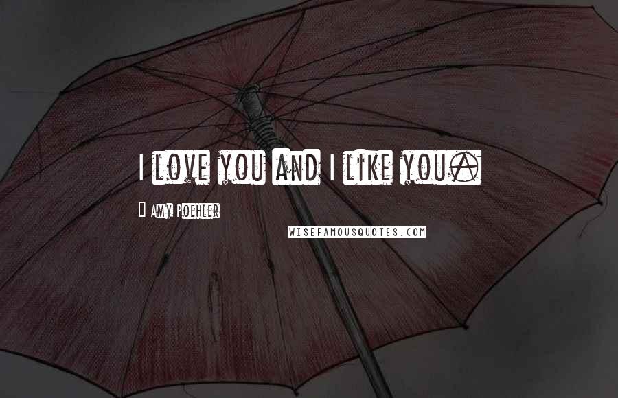 Amy Poehler Quotes: I love you and I like you.
