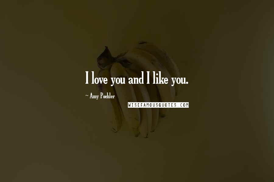 Amy Poehler Quotes: I love you and I like you.
