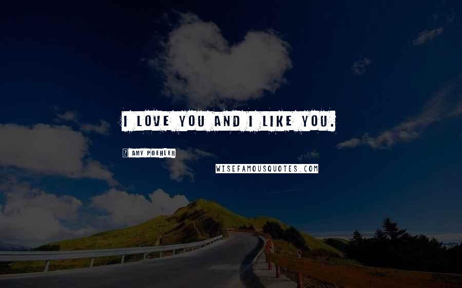 Amy Poehler Quotes: I love you and I like you.
