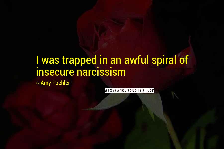 Amy Poehler Quotes: I was trapped in an awful spiral of insecure narcissism