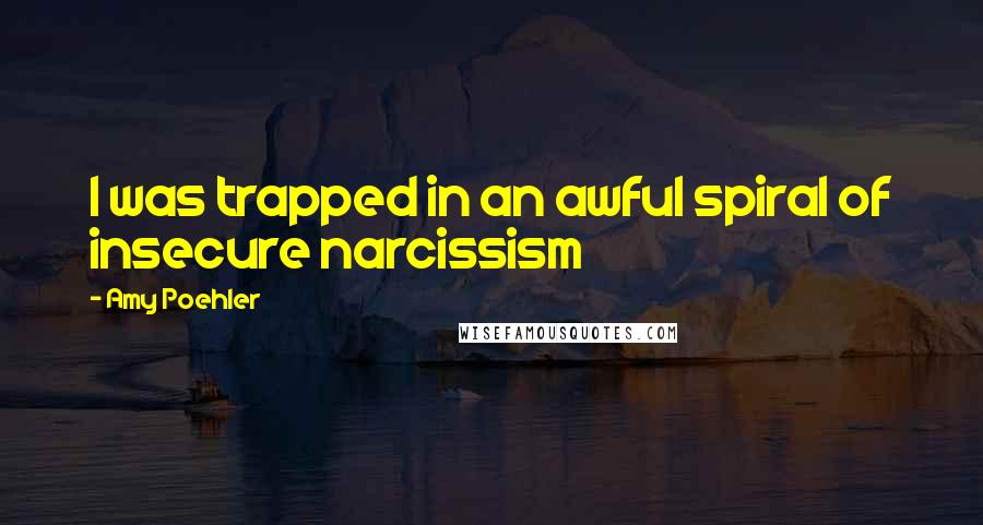 Amy Poehler Quotes: I was trapped in an awful spiral of insecure narcissism