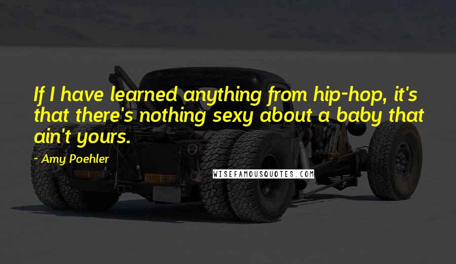 Amy Poehler Quotes: If I have learned anything from hip-hop, it's that there's nothing sexy about a baby that ain't yours.