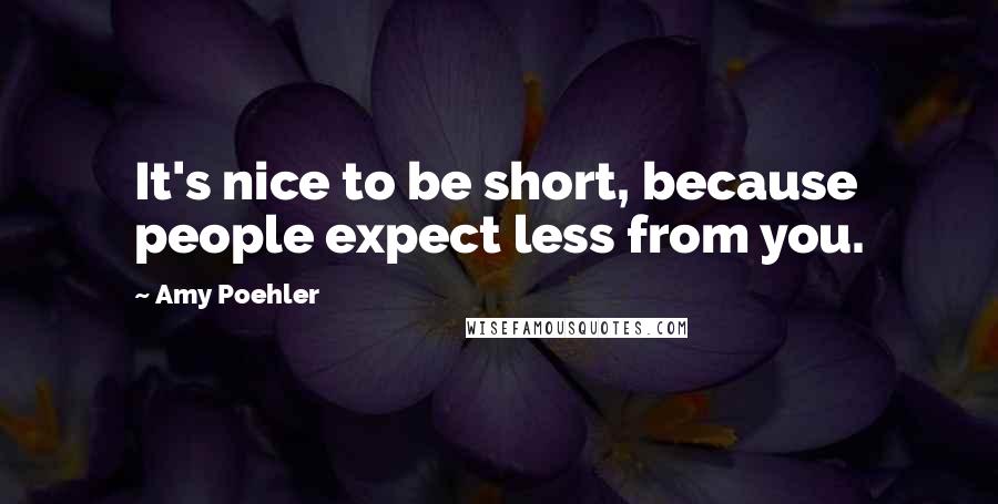 Amy Poehler Quotes: It's nice to be short, because people expect less from you.