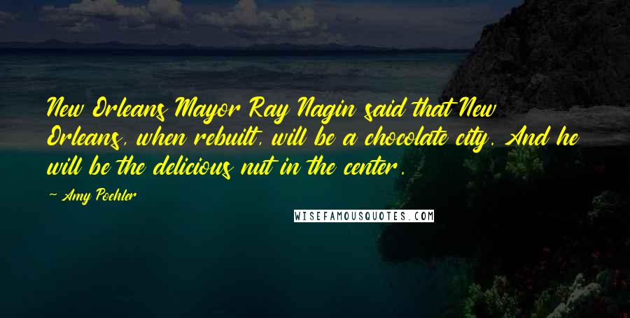 Amy Poehler Quotes: New Orleans Mayor Ray Nagin said that New Orleans, when rebuilt, will be a chocolate city. And he will be the delicious nut in the center.