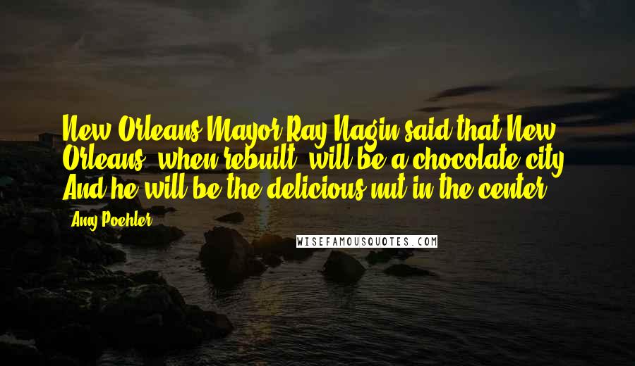 Amy Poehler Quotes: New Orleans Mayor Ray Nagin said that New Orleans, when rebuilt, will be a chocolate city. And he will be the delicious nut in the center.