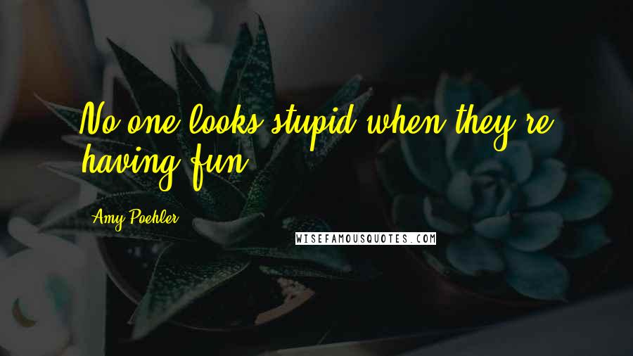 Amy Poehler Quotes: No one looks stupid when they're having fun.