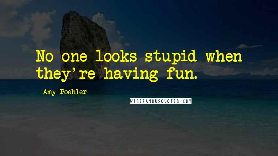 Amy Poehler Quotes: No one looks stupid when they're having fun.