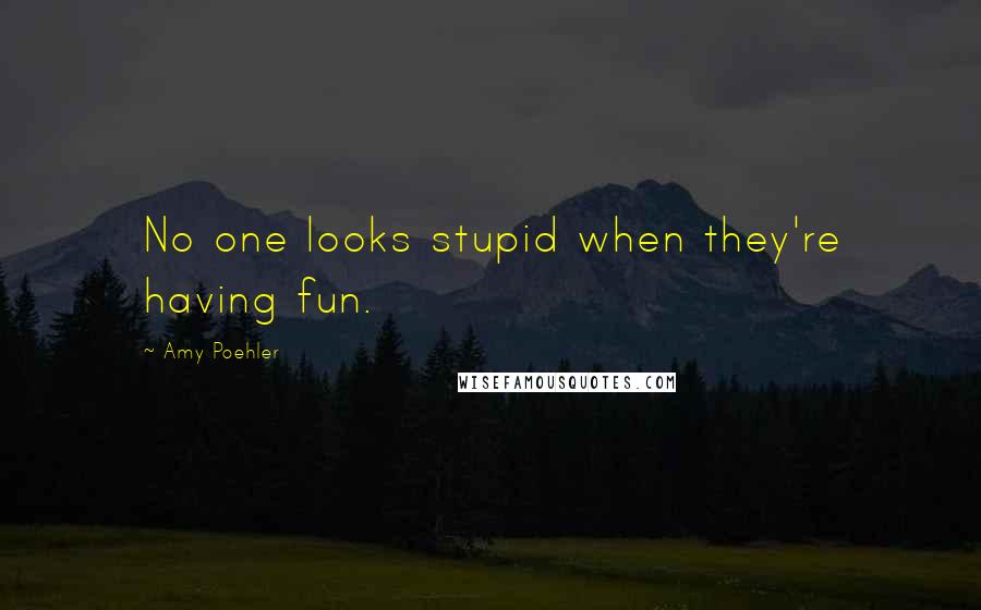 Amy Poehler Quotes: No one looks stupid when they're having fun.
