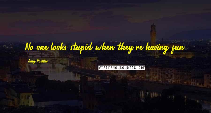 Amy Poehler Quotes: No one looks stupid when they're having fun.