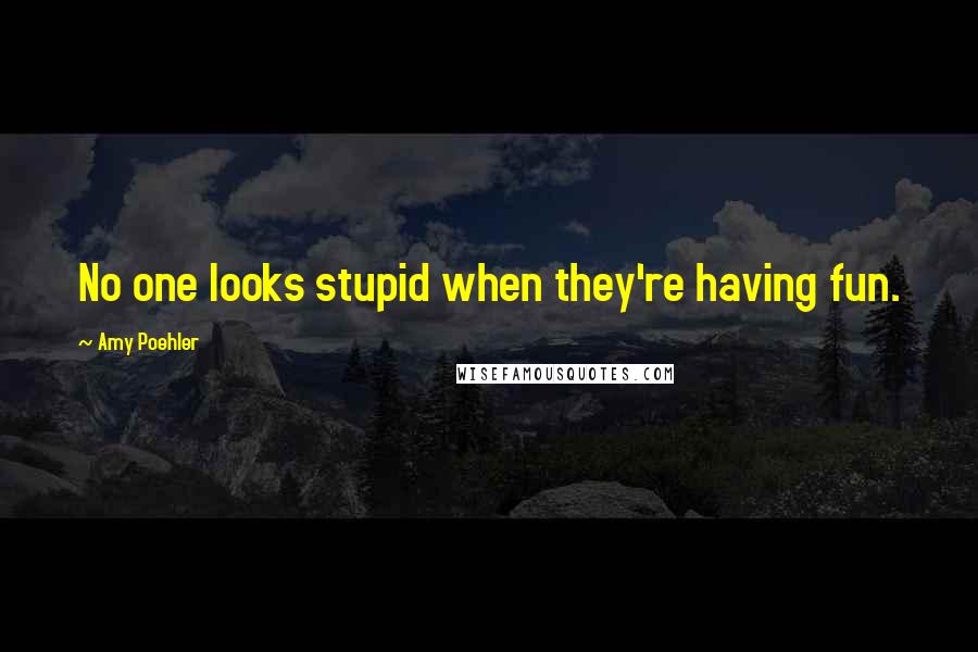 Amy Poehler Quotes: No one looks stupid when they're having fun.