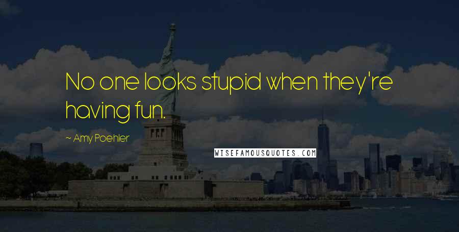 Amy Poehler Quotes: No one looks stupid when they're having fun.