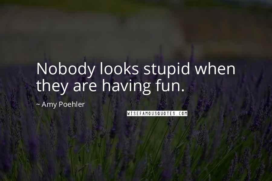 Amy Poehler Quotes: Nobody looks stupid when they are having fun.