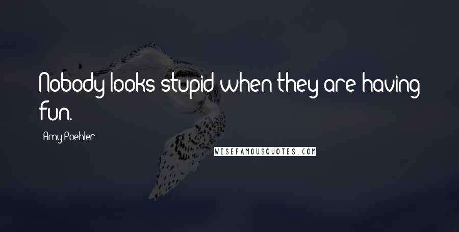 Amy Poehler Quotes: Nobody looks stupid when they are having fun.