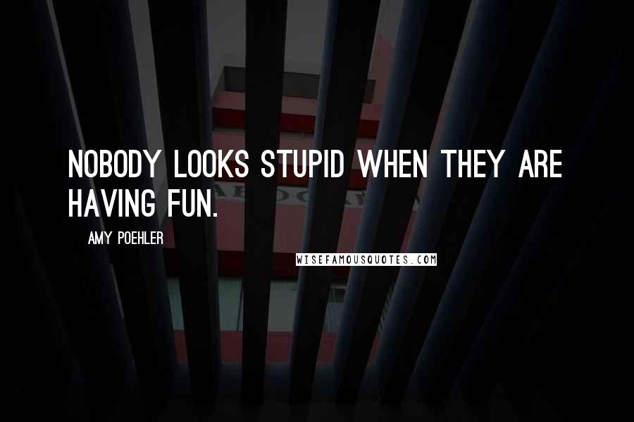 Amy Poehler Quotes: Nobody looks stupid when they are having fun.