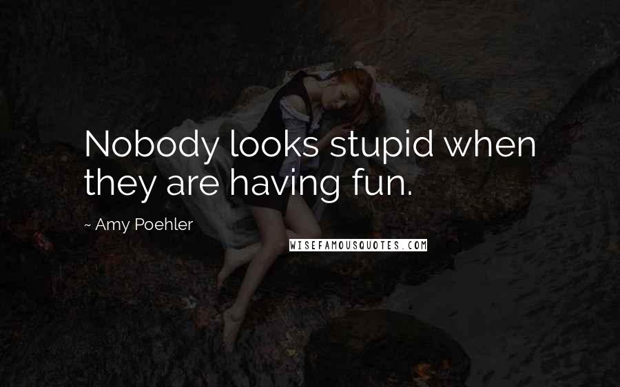 Amy Poehler Quotes: Nobody looks stupid when they are having fun.