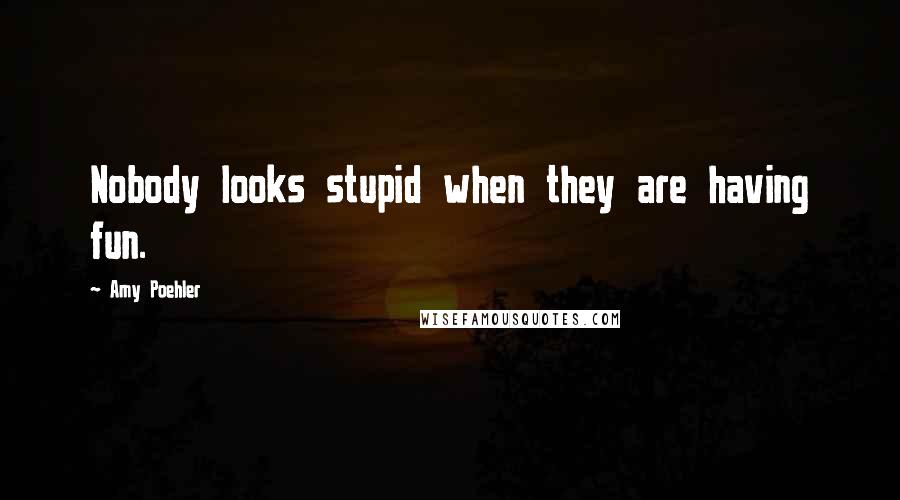 Amy Poehler Quotes: Nobody looks stupid when they are having fun.