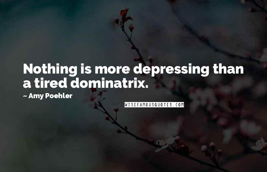 Amy Poehler Quotes: Nothing is more depressing than a tired dominatrix.