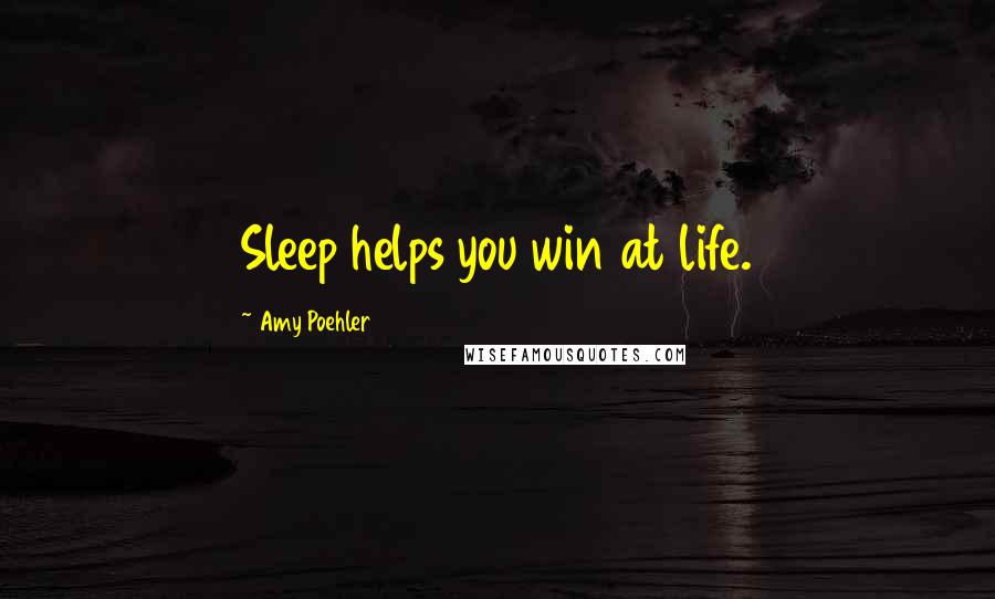 Amy Poehler Quotes: Sleep helps you win at life.