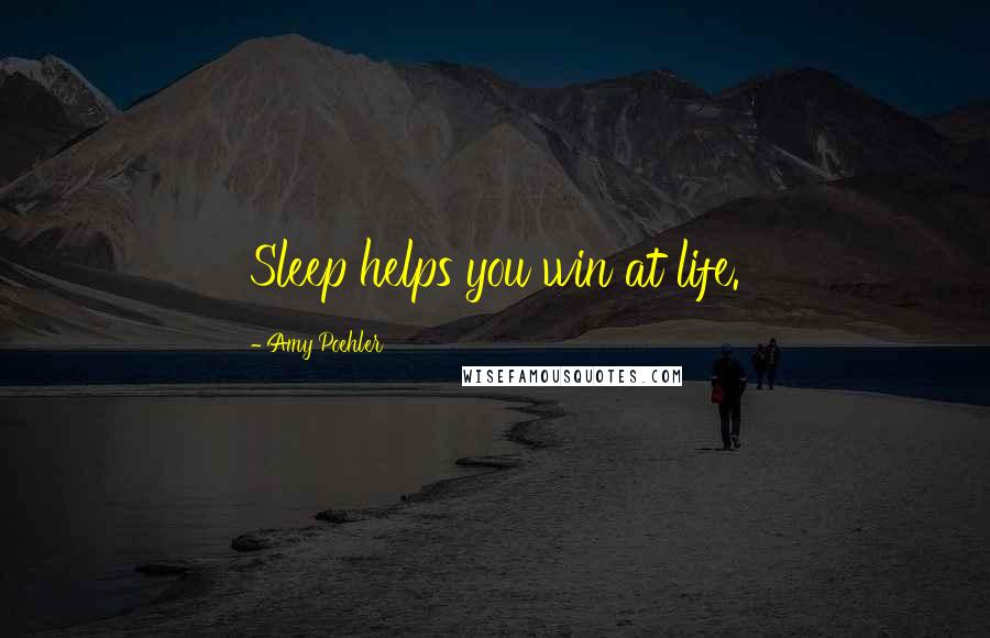 Amy Poehler Quotes: Sleep helps you win at life.