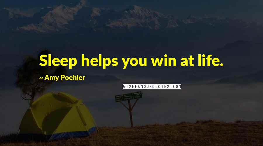 Amy Poehler Quotes: Sleep helps you win at life.